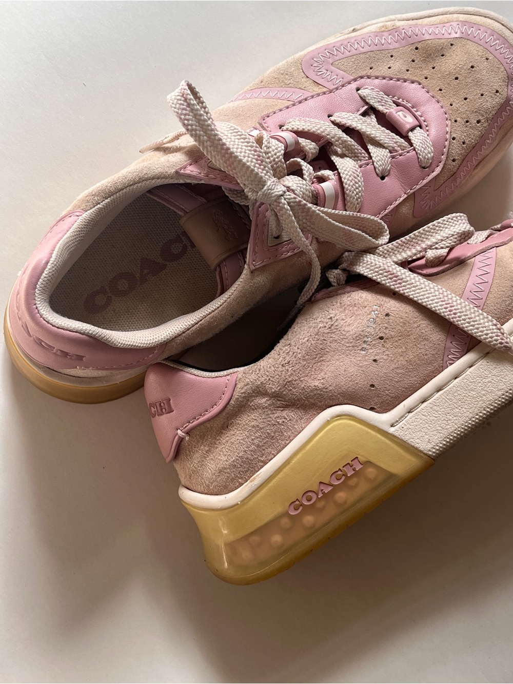 COACH Pink Suede & Leather Sneaker